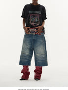 BLINDNOPLAN Distressed Overlapping Graphic T Shirt in Black - On Female Model