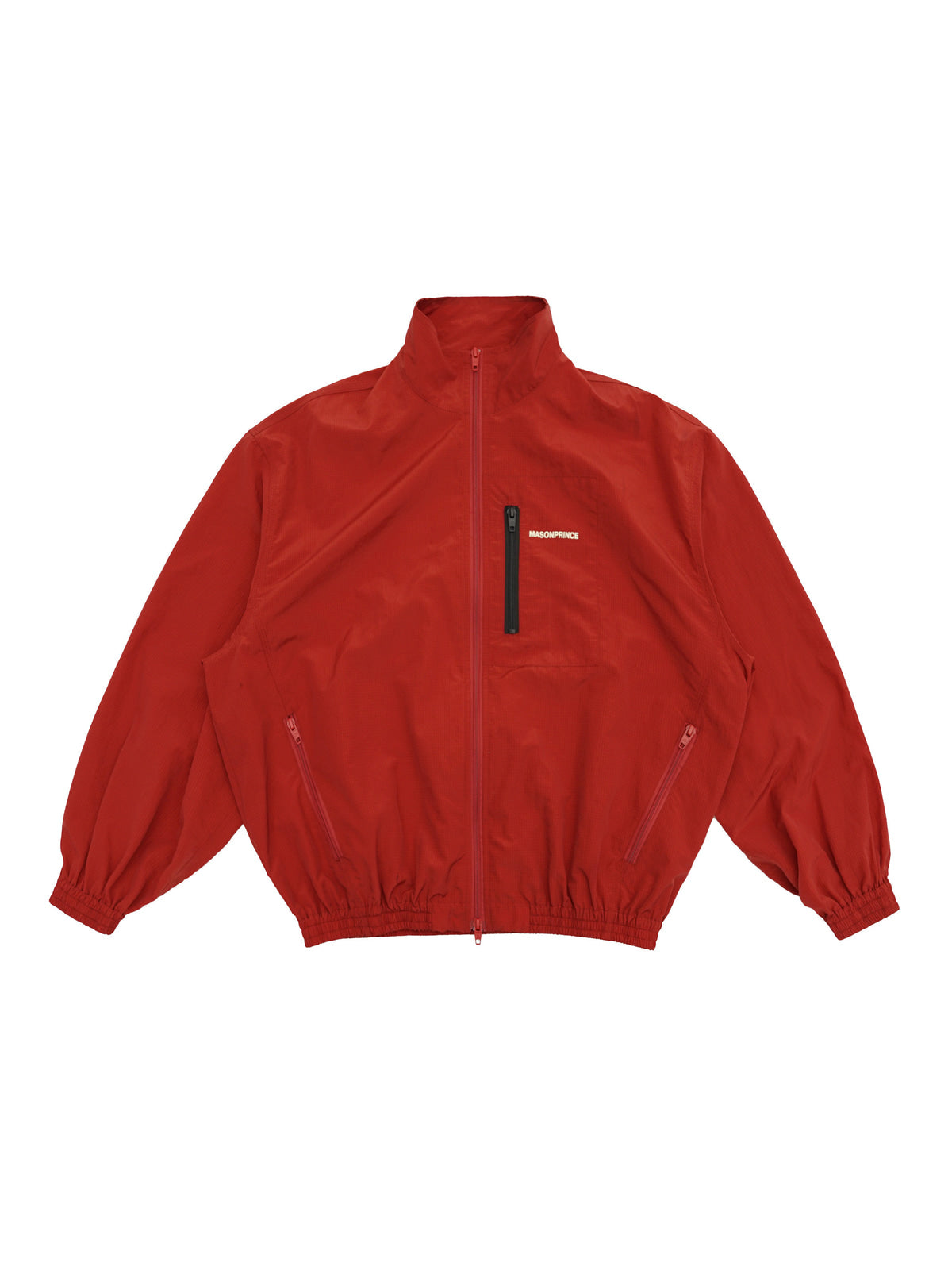MASONPRINCE Lightweight Tonal Check Nylon Jacket in Red