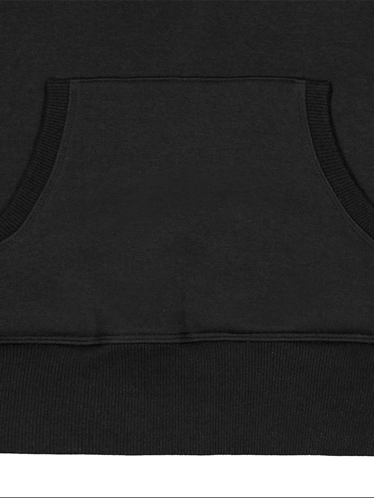 FaxCopyExpress Fleece Lined Deep V Neck Hoodie in Black - Detail