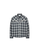 SOD Embroidered Plaid Western Shirt in Gray