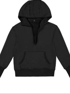 FaxCopyExpress Fleece Lined Deep V Neck Hoodie in Black