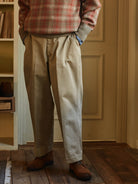 USAGE Heavyweight Cotton Twill Chinos in Khaki - On Model