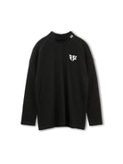 SOD Embroidered Mock Neck Top in Black