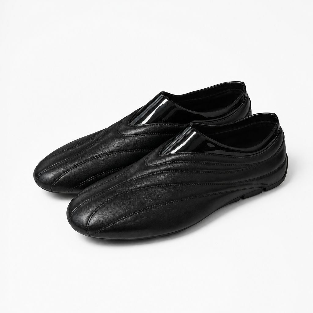 Mingstreet ASC launch still-life | JCAESAR STUDIO | Quilted Calfskin Racing Sneakers | Black | background_redo_2026-06-21