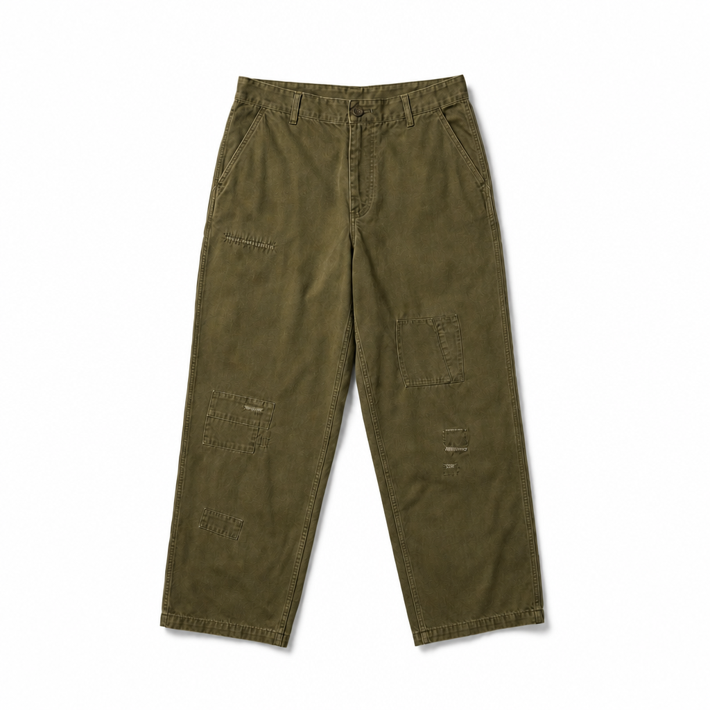 Mingstreet ASC launch still-life | USAGE | Hand Distressed Patched Chinos | Olive | background_redo_2026-06-21