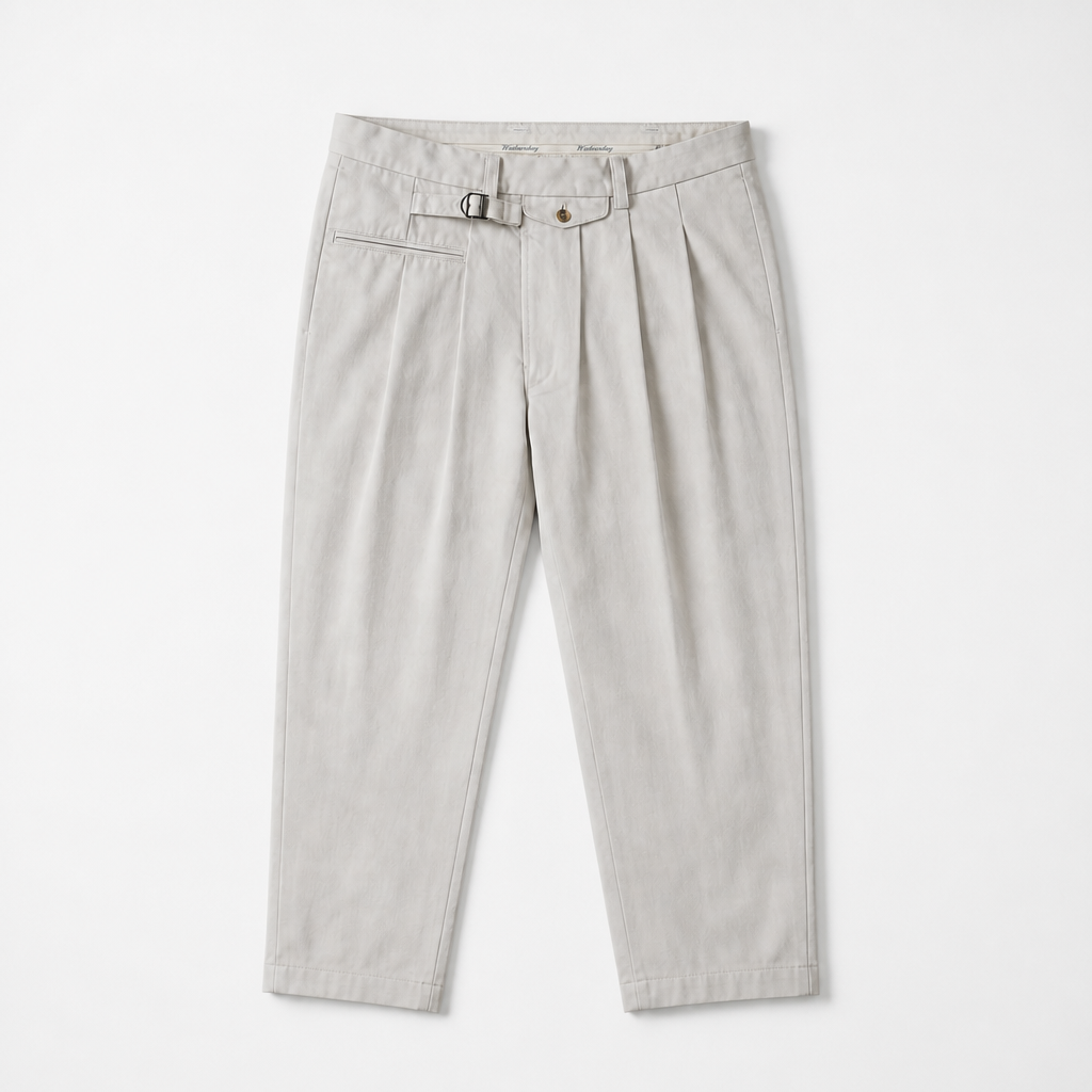Mingstreet ASC launch still-life | USAGE | Pleated Cotton Twill Chinos | White | background_redo_2026-06-21
