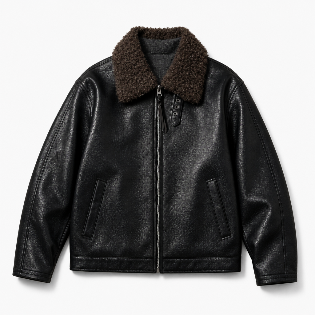 Mingstreet ASC launch still-life | SIMPLE PROJECT | Faux Leather Shearling Collar Jacket | Black | background_redo_2026-06-21