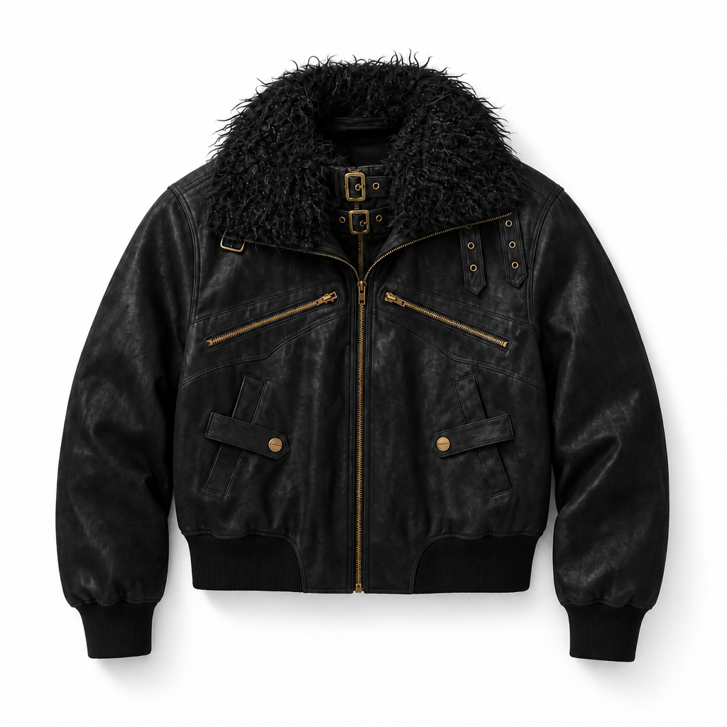 Mingstreet ASC launch still-life | BEERBRO | Faux Fur Collar PU Suede Bomber | Black | background_redo_2026-06-21