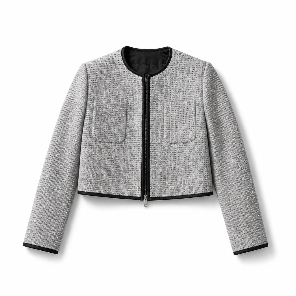 Mingstreet ASC launch still-life | RARELY ALIKE | Silver Sequin Tweed Cropped Jacket | Silver | background_redo_2026-06-21