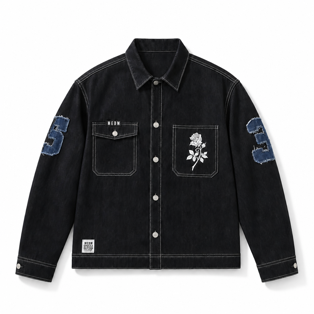 Mingstreet ASC launch still-life | MEDM | Lyocell Blend Logo Patch Denim Jacket | Denim | background_redo_2026-06-21