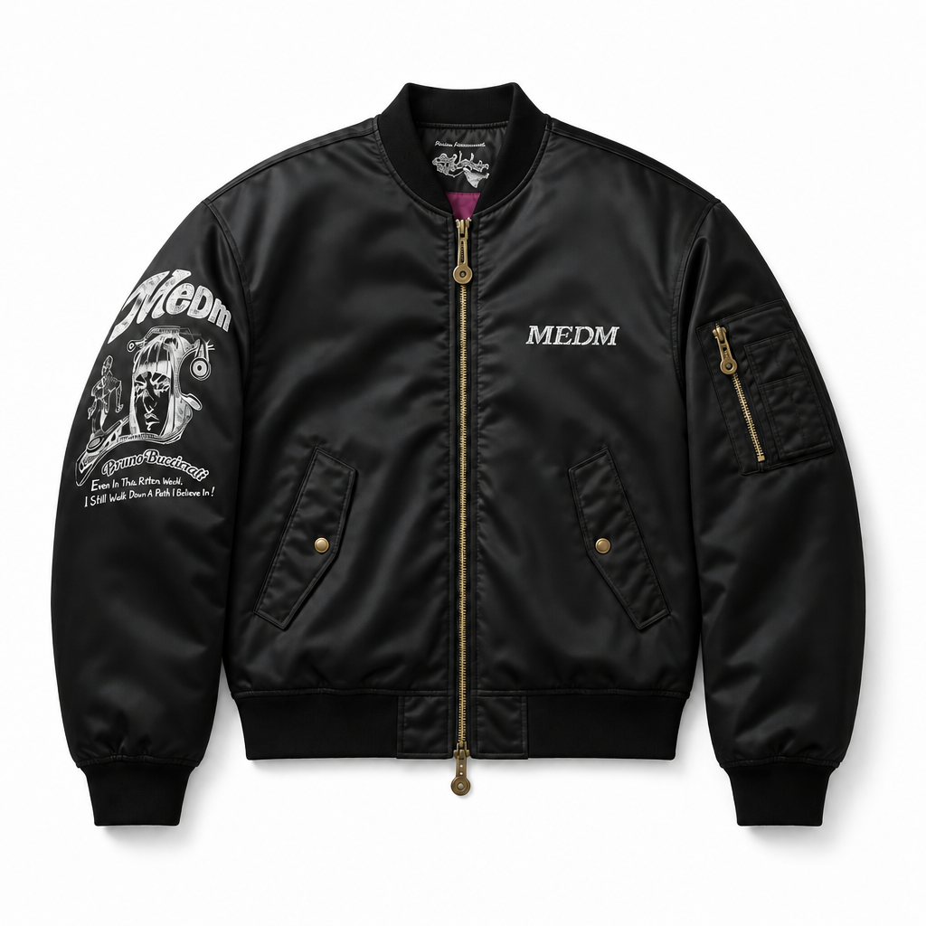Mingstreet ASC launch still-life | MEDM | JoJo Collab Graphic Puffer Bomber | Black | background_redo_2026-06-21