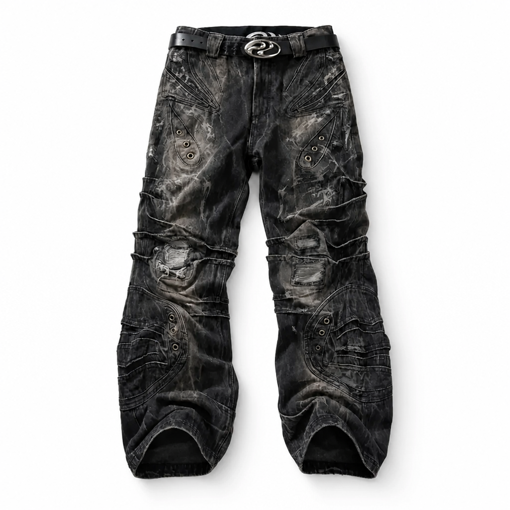 Mingstreet ASC launch still-life | PERSONSOUL | Distressed Snake Wash Panelled Jeans | Black | background_redo_2026-06-21
