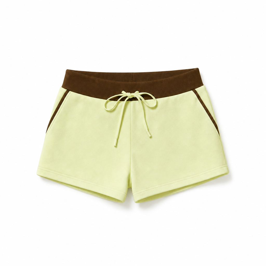 Mingstreet ASC launch still-life | RARELY ALIKE | Color Block Cotton Blend Sweatshorts | Yellow | background_redo_2026-06-21