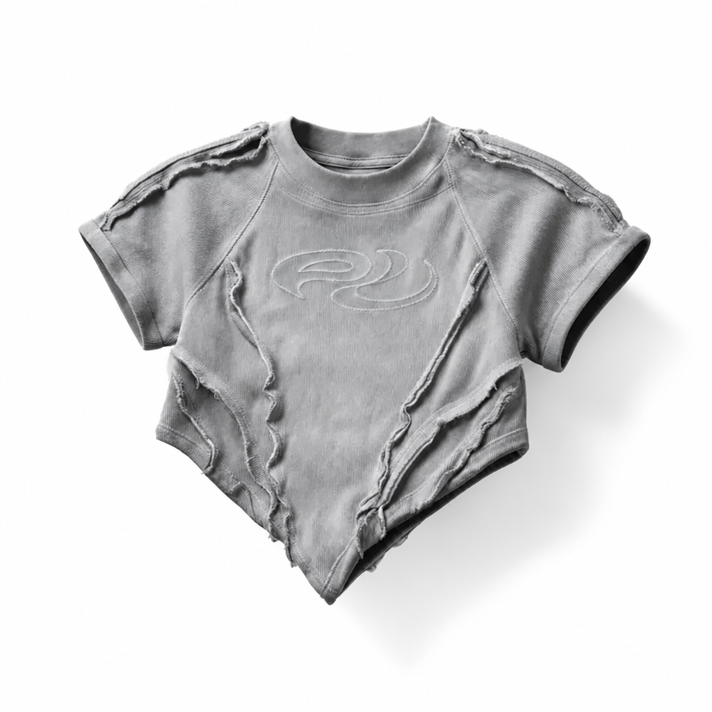 Mingstreet ASC launch still-life | PERSONSOUL | Deconstructed V Hem Crop T Shirt | Gray | background_redo_2026-06-21