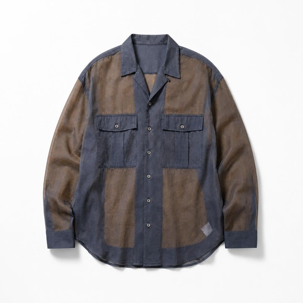 Mingstreet ASC launch still-life | SIMPLE PROJECT | Sheer Cotton Blend Organza Shirt | Gray | background_redo_2026-06-21