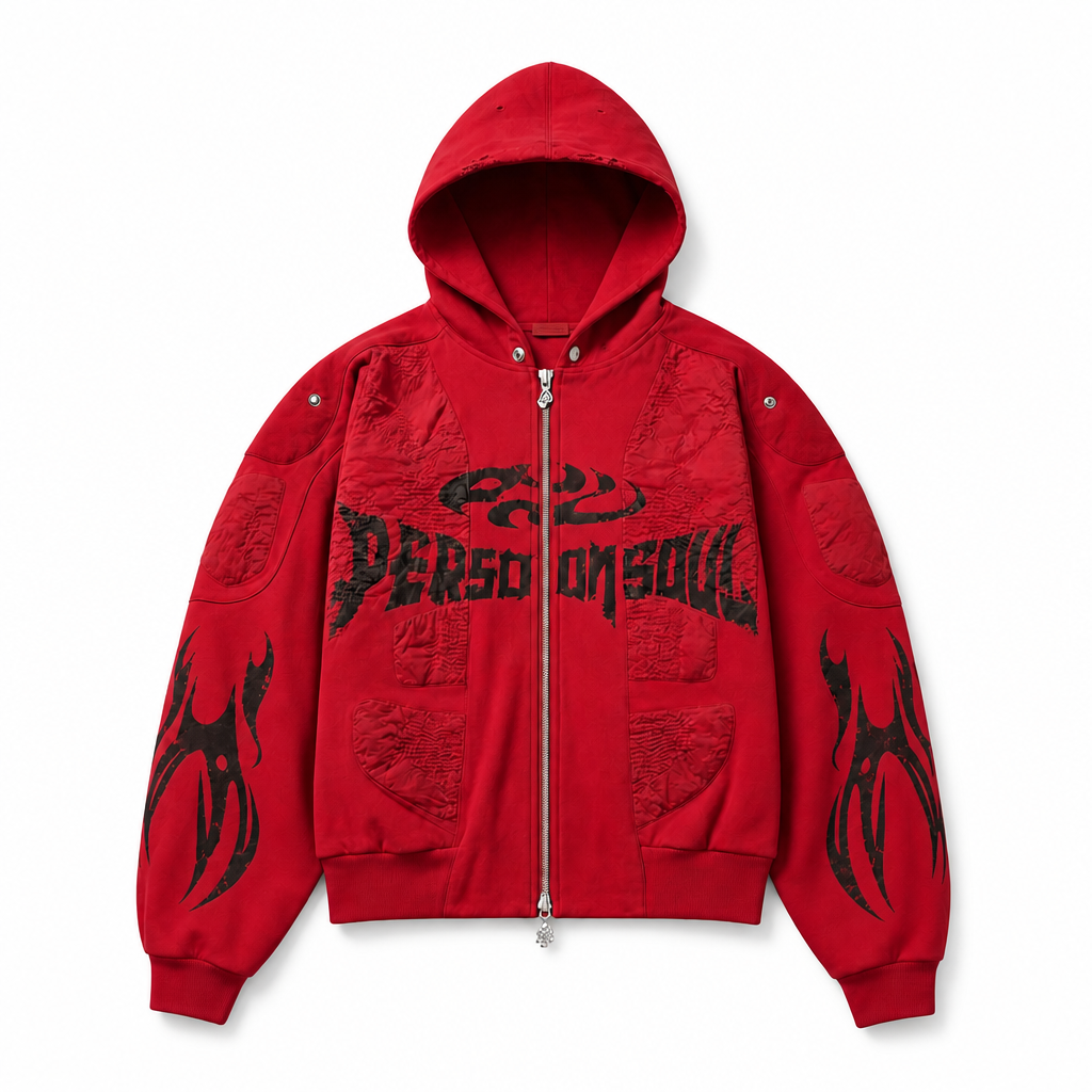 Mingstreet ASC launch still-life | PERSONSOUL | Armor Panel Zip Hoodie | Red | background_redo_2026-06-21