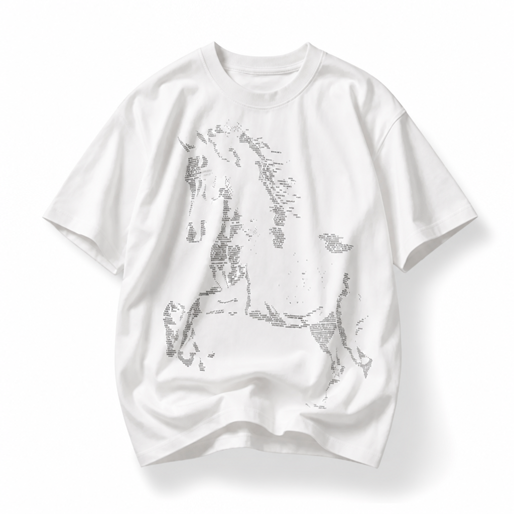 Mingstreet ASC launch still-life | SIMPLE PROJECT | Letter Horse Silhouette T Shirt | White | background_redo_2026-06-21