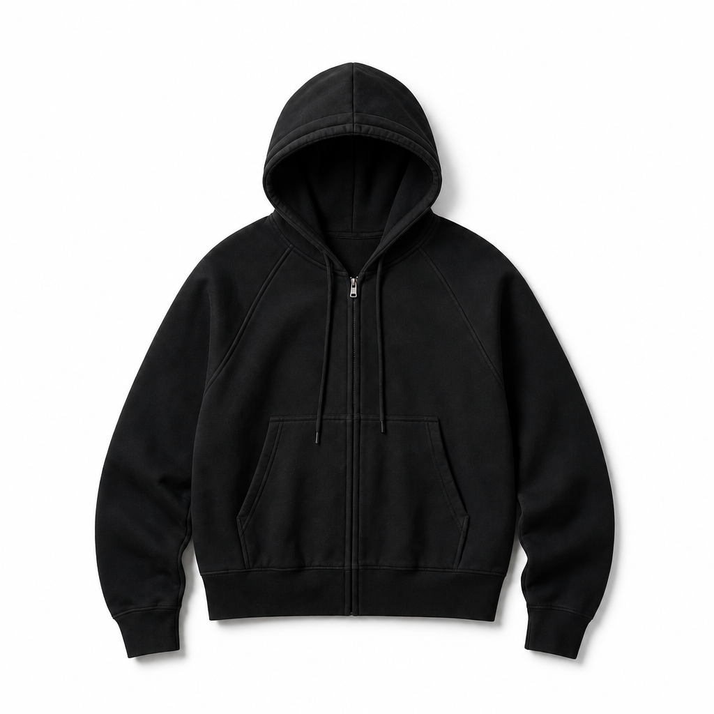 Mingstreet ASC launch still-life | JCAESAR STUDIO | Cotton Raglan Zip Up Hoodie | Black | background_redo_2026-06-21