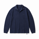 Mingstreet ASC launch still-life | USAGE | Oversized Textured Long Sleeve Polo | Navy Blue | background_redo_2026-06-21