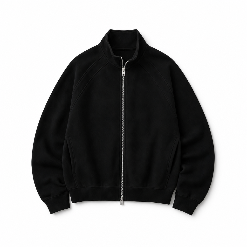 Mingstreet ASC launch still-life | SIMPLE PROJECT | Ruffled Adjustable Collar Zip Hoodie | Black | background_redo_2026-06-21