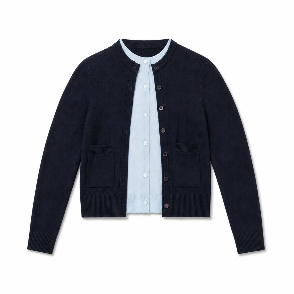 Mingstreet ASC launch still-life | RARELY ALIKE | Wool Color Block Layered Cardigan | Navy Blue | background_redo_2026-06-21