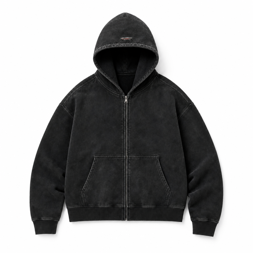 Mingstreet ASC launch still-life | UNKNOWNWORLD | Mud Dyed Zip Up Hoodie | Black | background_redo_2026-06-21