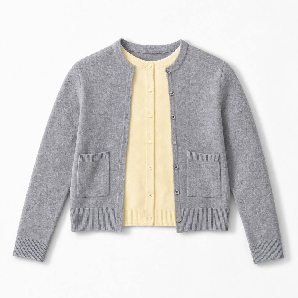 Mingstreet ASC launch still-life | RARELY ALIKE | Wool Color Block Layered Cardigan | Gray | background_redo_2026-06-21