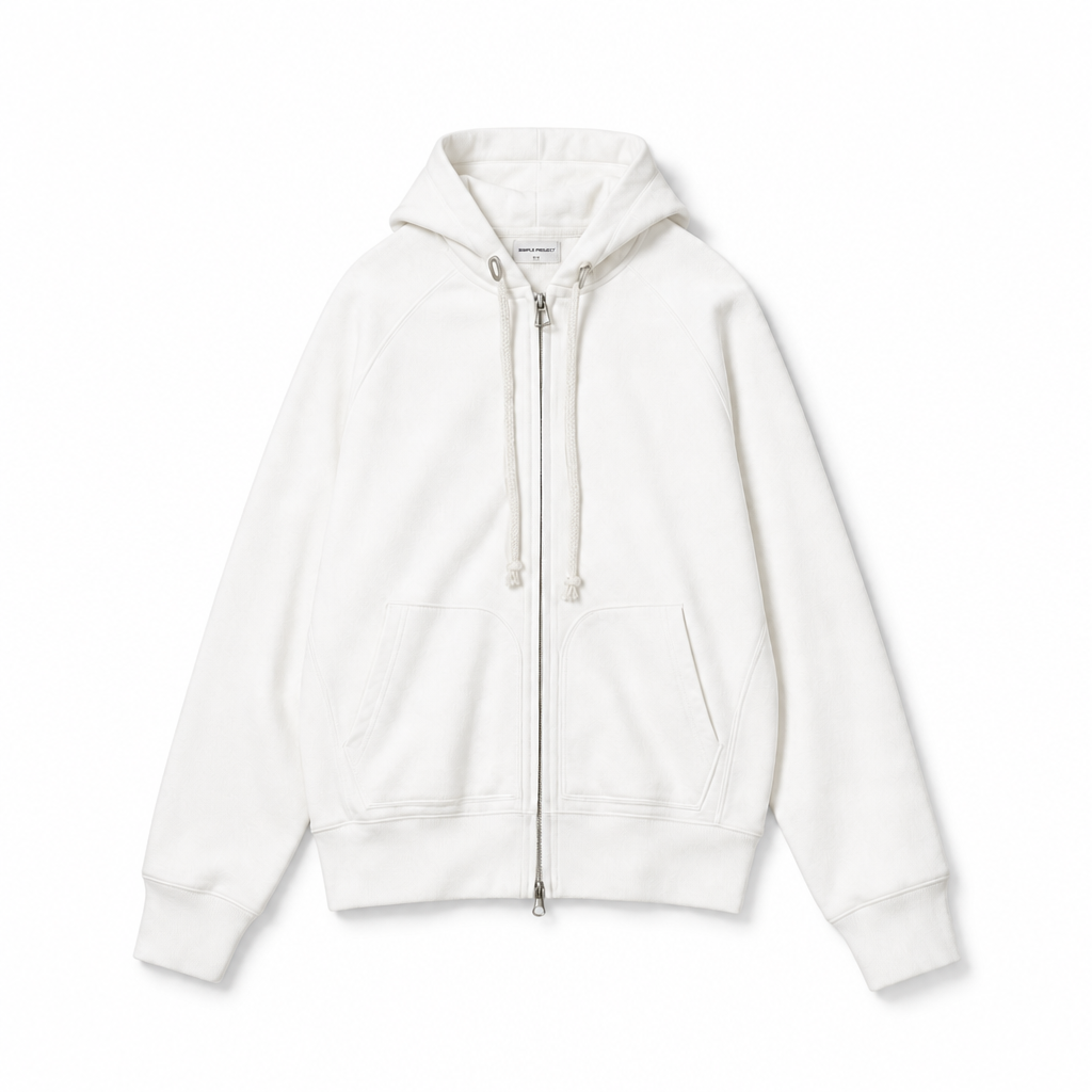 Mingstreet ASC launch still-life | SIMPLE PROJECT | Cotton Blend Zip Up Hoodie | White | background_redo_2026-06-21