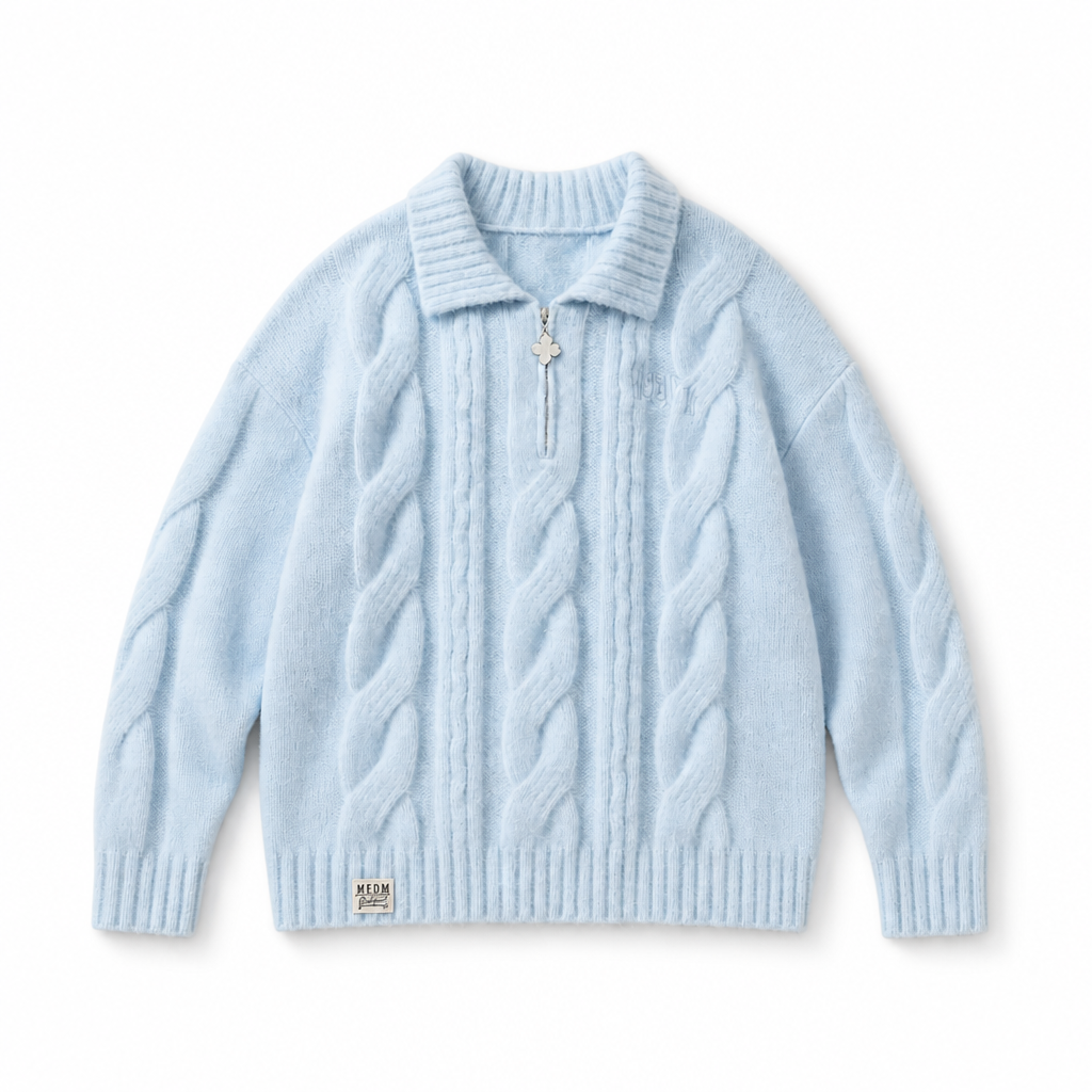 Mingstreet ASC launch still-life | MEDM | Cable Knit Quarter Zip Sweater | Sky Blue | background_redo_2026-06-21