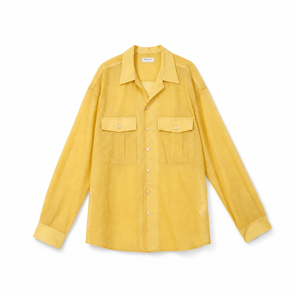 Mingstreet ASC launch still-life | SIMPLE PROJECT | Sheer Cotton Blend Organza Shirt | Yellow | background_redo_2026-06-21