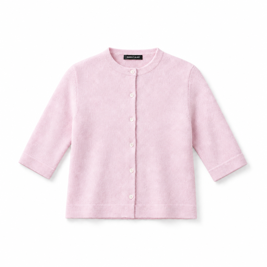 Mingstreet ASC launch still-life | RARELY ALIKE | Pure Wool Half Sleeve Cardigan | Pink | background_redo_2026-06-21