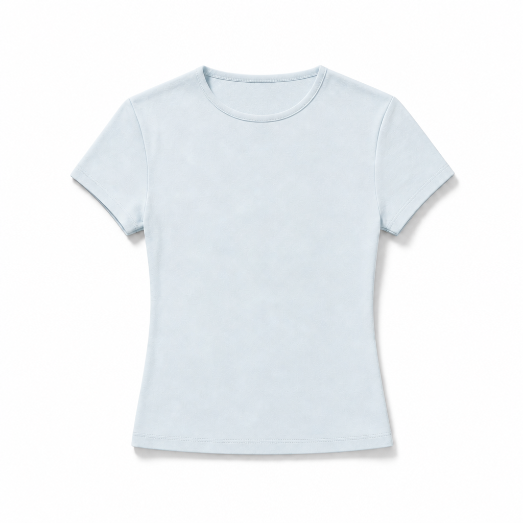 Mingstreet ASC launch still-life | RARELY ALIKE | Cotton Blend Crew Neck T Shirt | Sky Blue | background_redo_2026-06-21