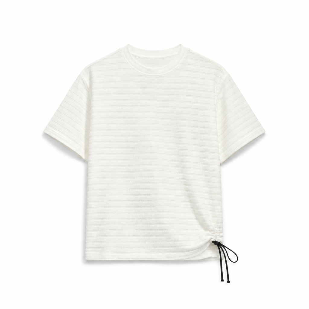 Mingstreet ASC launch still-life | SIMPLE PROJECT | Textured Diagonal Paneled T Shirt | White | background_redo_2026-06-21
