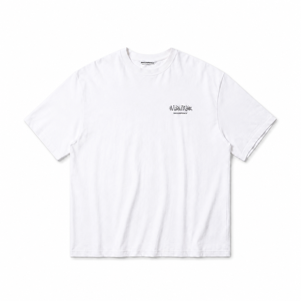 Mingstreet ASC launch still-life | MASONPRINCE | Graffiti Logo Cotton T Shirt | White | background_redo_2026-06-21