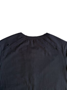 UNKNOWNWORLD Distressed Cotton Henley T Shirt in Black - Detail