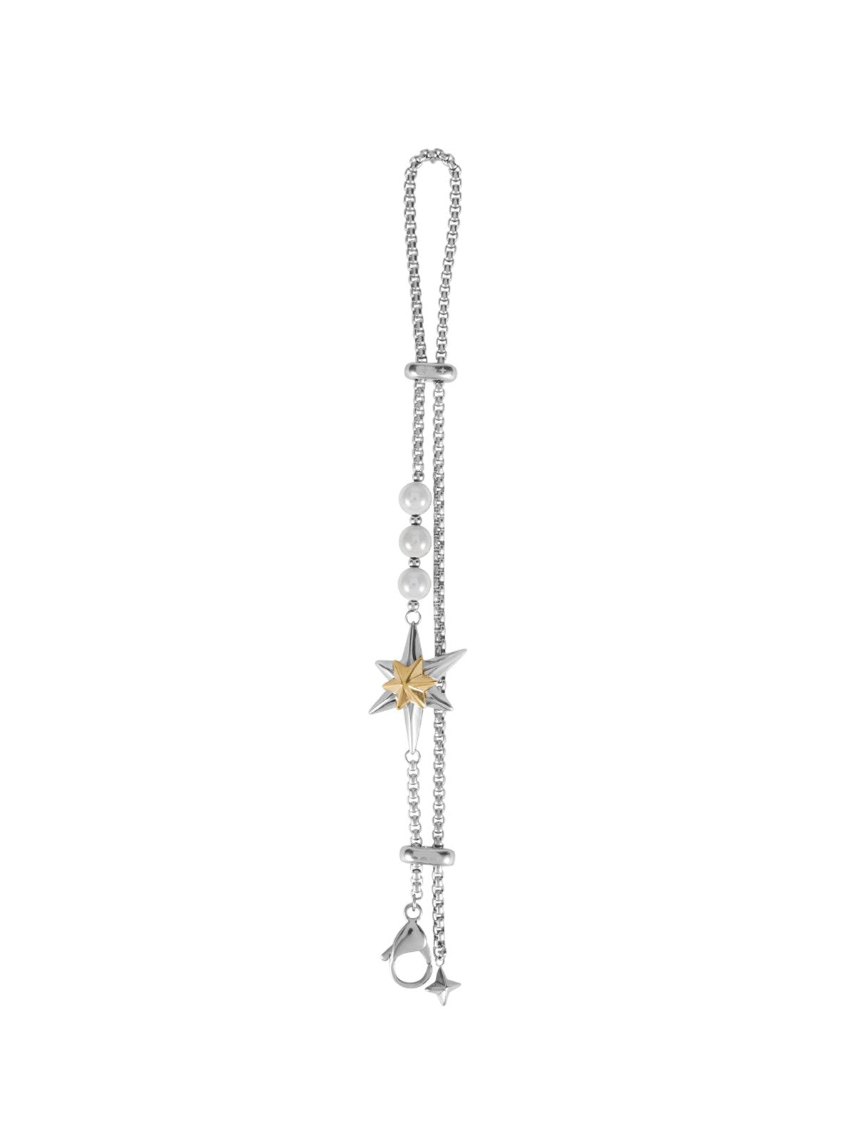 BLACKHEAD Two Tone Star Pearl Bracelet in Gold