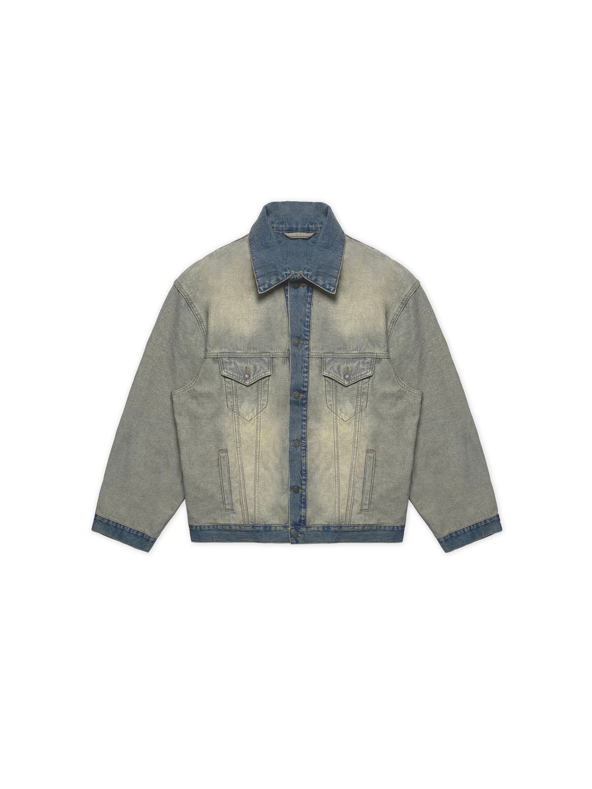 MASONPRINCE Reverse Detail Washed Denim Jacket in Denim