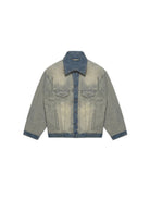 MASONPRINCE Reverse Detail Washed Denim Jacket in Denim