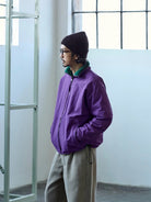 USAGE Reversible Nylon Fleece Track Jacket in Purple - On Male Model
