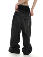 MASONPRINCE Inside Out Washed High Waisted Jeans in Gray - On Model