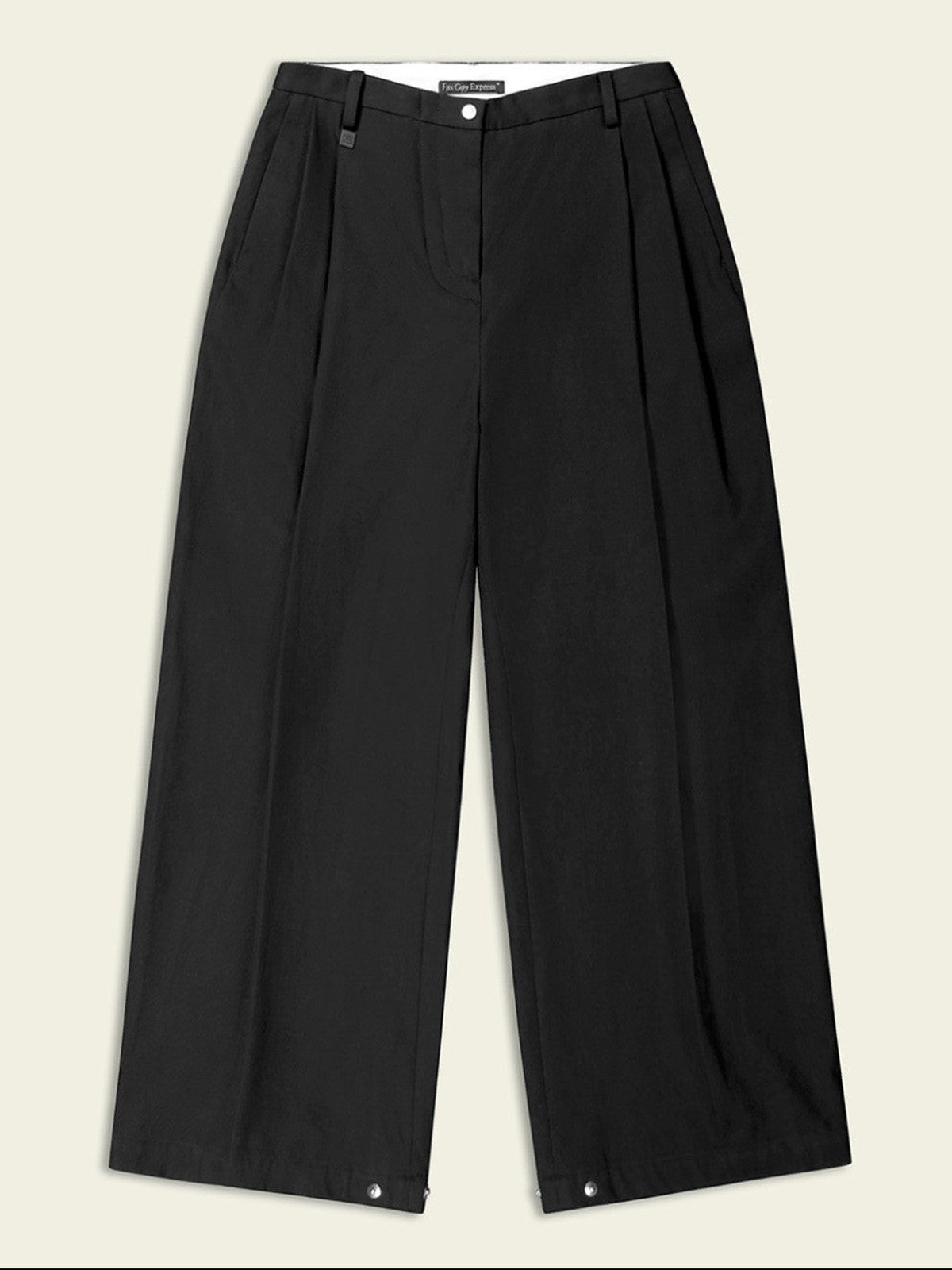 FaxCopyExpress Harmony Cinch Hem Cotton Trousers in Black