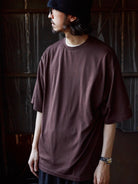 USAGE Merino Wool Blend T Shirt Set in Brown - On Male Model