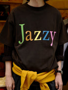 USAGE JZ Festival Graphic Cotton T Shirt in Black - On Model