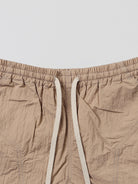 SMFK Lightweight Drawstring Track Shorts in Beige - Detail