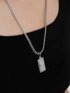 BLACKHEAD 316 Steel Pendant Necklace in Silver - On Female Model