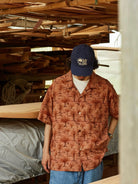 USAGE Floral Japanese Cotton Aloha Shirt in Pink - On Male Model