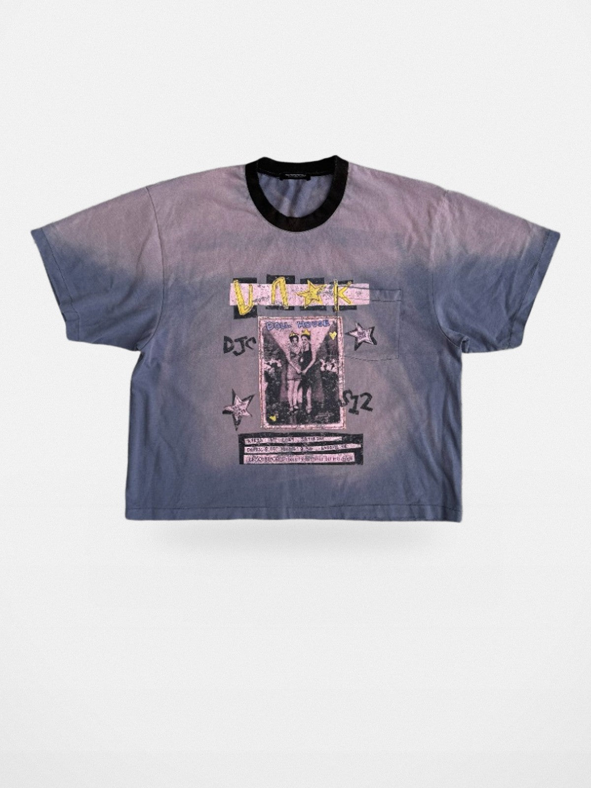 UNKNOWNWORLD Sun Faded Distressed Graphic T Shirt in Blue