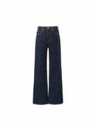 VLABMADE Contrast Stitch Raw Denim Jeans in Blue