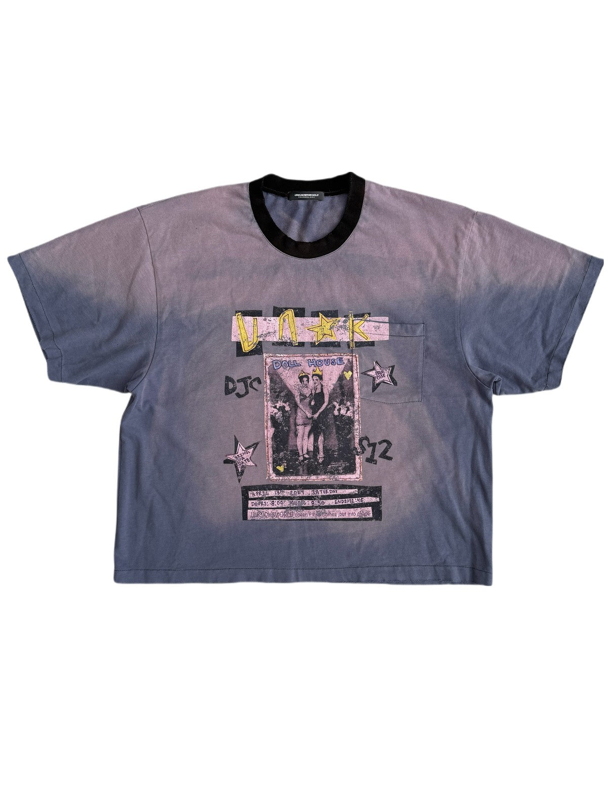 UNKNOWNWORLD Sun Faded Distressed Graphic T Shirt in Blue
