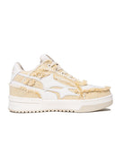 KILLWINNER Khaki Distressed Denim Low Top Sneakers in Khaki